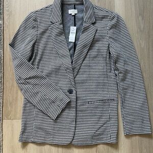 NWT Loft Black and White Houndstooth Blazer
